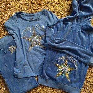 Juicy Couture Kids Blue Sweatshirt & Hoodie Set